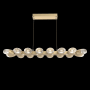 Hammerton Studio Pebble 20 Light 47" Wide LED Linear Chandelier - 2700K Gilded Brass / Clear