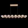 Hammerton Studio Pebble 20 Light 47" Wide LED Linear Chandelier - 2700K Novel Brass / Clear