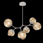 Hammerton Studio Nebula 6 Light 38" Wide LED Abstract Chandelier - 2700K Beige Silver / Floret Bronze