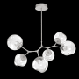 Hammerton Studio Nebula 6 Light 38" Wide LED Abstract Chandelier - 2700K Beige Silver / Floret Clear