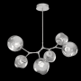 Hammerton Studio Nebula 6 Light 38" Wide LED Abstract Chandelier - 2700K Beige Silver / Floret Smoke
