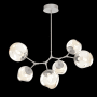 Hammerton Studio Nebula 6 Light 38" Wide LED Abstract Chandelier - 2700K Beige Silver / Geo Amber