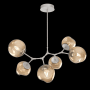 Hammerton Studio Nebula 6 Light 38" Wide LED Abstract Chandelier - 2700K Beige Silver / Geo Bronze