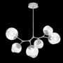 Hammerton Studio Nebula 6 Light 38" Wide LED Abstract Chandelier - 2700K Beige Silver / Geo Clear