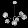 Hammerton Studio Nebula 6 Light 38" Wide LED Abstract Chandelier - 2700K Beige Silver / Geo Smoke