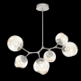 Hammerton Studio Nebula 6 Light 38" Wide LED Abstract Chandelier - 2700K Beige Silver / Zircon Amber