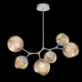 Hammerton Studio Nebula 6 Light 38" Wide LED Abstract Chandelier - 2700K Beige Silver / Zircon Bronze