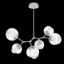 Hammerton Studio Nebula 6 Light 38" Wide LED Abstract Chandelier - 2700K Beige Silver / Zircon Clear