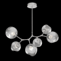 Hammerton Studio Nebula 6 Light 38" Wide LED Abstract Chandelier - 2700K Beige Silver / Zircon Smoke
