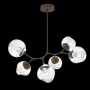 Hammerton Studio Nebula 6 Light 38" Wide LED Abstract Chandelier - 2700K Flat Bronze / Floret Clear