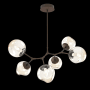 Hammerton Studio Nebula 6 Light 38" Wide LED Abstract Chandelier - 2700K Flat Bronze / Geo Amber