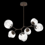 Hammerton Studio Nebula 6 Light 38" Wide LED Abstract Chandelier - 2700K Flat Bronze / Geo Clear