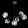 Hammerton Studio Nebula 6 Light 38" Wide LED Abstract Chandelier - 2700K Flat Bronze / Geo Smoke