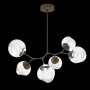 Hammerton Studio Nebula 6 Light 38" Wide LED Abstract Chandelier - 2700K Flat Bronze / Zircon Clear