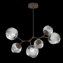 Hammerton Studio Nebula 6 Light 38" Wide LED Abstract Chandelier - 2700K Flat Bronze / Zircon Smoke