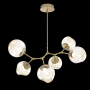 Hammerton Studio Nebula 6 Light 38" Wide LED Abstract Chandelier - 2700K Gilded Brass / Floret Amber