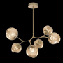 Hammerton Studio Nebula 6 Light 38" Wide LED Abstract Chandelier - 2700K Gilded Brass / Floret Bronze