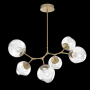 Hammerton Studio Nebula 6 Light 38" Wide LED Abstract Chandelier - 2700K Gilded Brass / Floret Clear