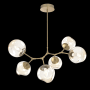 Hammerton Studio Nebula 6 Light 38" Wide LED Abstract Chandelier - 2700K Gilded Brass / Geo Amber