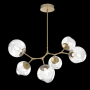Hammerton Studio Nebula 6 Light 38" Wide LED Abstract Chandelier - 2700K Gilded Brass / Geo Clear