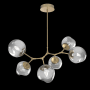 Hammerton Studio Nebula 6 Light 38" Wide LED Abstract Chandelier - 2700K Gilded Brass / Geo Smoke