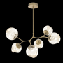 Hammerton Studio Nebula 6 Light 38" Wide LED Abstract Chandelier - 2700K Gilded Brass / Zircon Amber
