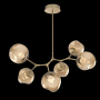 Hammerton Studio Nebula 6 Light 38" Wide LED Abstract Chandelier - 2700K Gilded Brass / Zircon Bronze
