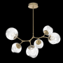 Hammerton Studio Nebula 6 Light 38" Wide LED Abstract Chandelier - 2700K Gilded Brass / Zircon Clear