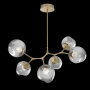 Hammerton Studio Nebula 6 Light 38" Wide LED Abstract Chandelier - 2700K Gilded Brass / Zircon Smoke