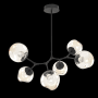 Hammerton Studio Nebula 6 Light 38" Wide LED Abstract Chandelier - 2700K Matte Black / Floret Amber