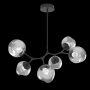 Hammerton Studio Nebula 6 Light 38" Wide LED Abstract Chandelier - 2700K Matte Black / Floret Smoke