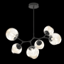 Hammerton Studio Nebula 6 Light 38" Wide LED Abstract Chandelier - 2700K Matte Black / Geo Amber