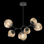 Hammerton Studio Nebula 6 Light 38" Wide LED Abstract Chandelier - 2700K Matte Black / Geo Bronze