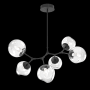 Hammerton Studio Nebula 6 Light 38" Wide LED Abstract Chandelier - 2700K Matte Black / Geo Clear