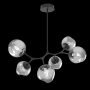 Hammerton Studio Nebula 6 Light 38" Wide LED Abstract Chandelier - 2700K Matte Black / Geo Smoke
