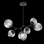 Hammerton Studio Nebula 6 Light 38" Wide LED Abstract Chandelier - 2700K Matte Black / Zircon Smoke