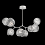 Hammerton Studio Nebula 10 Light 63" Wide LED Abstract Chandelier - 2700K Beige Silver / Floret Smoke