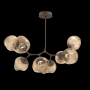 Hammerton Studio Nebula 10 Light 63" Wide LED Abstract Chandelier - 2700K Flat Bronze / Floret Bronze
