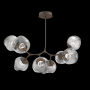 Hammerton Studio Nebula 8 Light 41" Wide LED Abstract Chandelier - 2700K Flat Bronze / Floret Smoke
