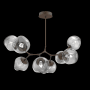 Hammerton Studio Nebula 8 Light 41" Wide LED Abstract Chandelier - 2700K Flat Bronze / Geo Smoke
