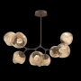 Hammerton Studio Nebula 8 Light 41" Wide LED Abstract Chandelier - 2700K Flat Bronze / Zircon Bronze