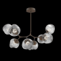 Hammerton Studio Nebula 8 Light 41" Wide LED Abstract Chandelier - 2700K Flat Bronze / Zircon Smoke