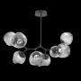 Hammerton Studio Nebula 8 Light 41" Wide LED Abstract Chandelier - 2700K Matte Black / Floret Smoke