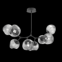 Hammerton Studio Nebula 8 Light 41" Wide LED Abstract Chandelier - 2700K Matte Black / Geo Smoke