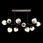 Hammerton Studio Nebula 10 Light 63" Wide LED Abstract Chandelier - 3000K Flat Bronze / Floret Amber