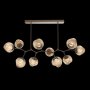 Hammerton Studio Nebula 10 Light 63" Wide LED Abstract Chandelier - 3000K Flat Bronze / Floret Bronze
