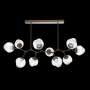 Hammerton Studio Nebula 10 Light 63" Wide LED Abstract Chandelier - 3000K Flat Bronze / Floret Clear