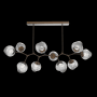 Hammerton Studio Nebula 10 Light 63" Wide LED Abstract Chandelier - 3000K Flat Bronze / Floret Smoke