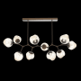Hammerton Studio Nebula 10 Light 63" Wide LED Abstract Chandelier - 2700K Flat Bronze / Geo Amber