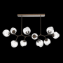 Hammerton Studio Nebula 10 Light 63" Wide LED Abstract Chandelier - 2700K Flat Bronze / Geo Clear